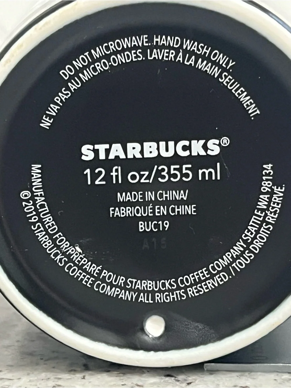 Starbucks 2019 Black Mermaid 12 oz Ceramic Travel Mug w/ Lid BUC19 Cup